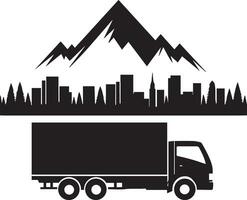 Truck Vector silhouette black color 15