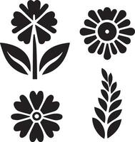 Flower Icon vector art illustration black color, flower icon vector 16