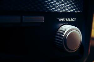 Tune Select button on a vintage and retro analogue radio. photo