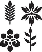 Flower Icon vector illustration black color, Flower Icon silhouette 9