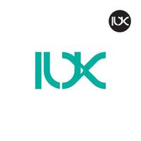 letra iux monograma logo diseño vector