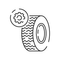 Tire line icon. Winter or snow tire. Included the icons as tire, technician, mechanic, flat tire, broken tired, screw, and more. vector