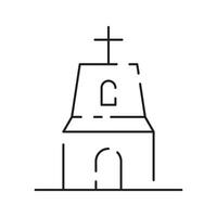 Church icon vector thin line style. Religion line icon building.