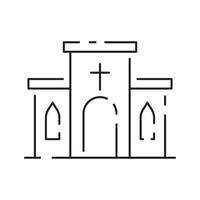 Church icon vector thin line style. Religion line icon building.