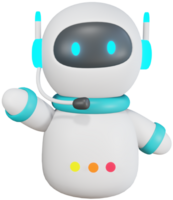 AI chat bot, Artificial intelligence robot answer questions and provide smart solution to user. 3D cartoon character. png