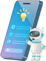 AI chat bot chatting with man provide smart solution idea on smartphone. Artificial intelligence. png