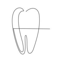 Teeth single line continuous  outline vector art drawing and simple one line teeth minimalist design