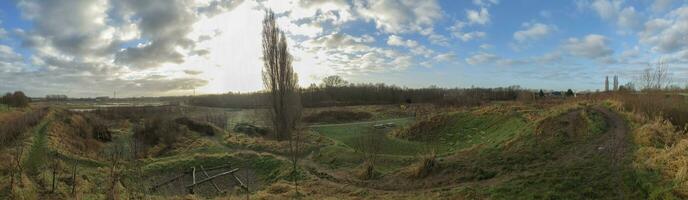 Panorama view over Genbrugse Meersen in Gentbrugge ,near Ghent, Belgium. photo