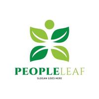 People Leaf Icon Vector Logo Template Illustration Design