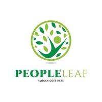 People Leaf Icon Vector Logo Template Illustration Design