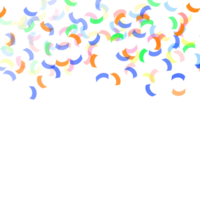 Colorful confetti on a transparent background. Event and party celebration elements. png