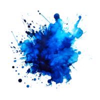 AI generated A blue ink stain isolated on a transparent background png