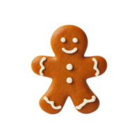 AI generated A lovely gingerbread piece set apart on a clear backdrop png