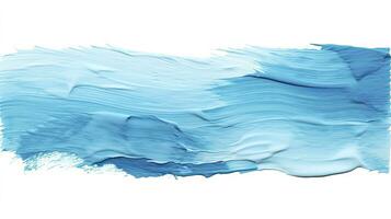 AI generated Abstract blue paint brush strokes in watercolor isolated against white background. Texture paper. photo