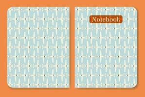 Cover page design for notebook in funny style. Kids pattern with planes, airplanes. vector