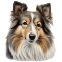 AI generated Color pencil sketch of a Shetland Sheepdog. Ai-generated. png