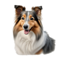 ai gerado cor lápis esboço do uma Shetland cão de guarda. gerado por ai. png