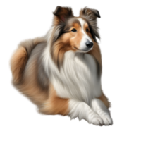 ai genererad Färg penna skiss av en shetland fårhund. ai-genererad. png