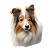 AI generated Color pencil sketch of a Shetland Sheepdog. Ai-generated. png