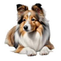 AI generated Color pencil sketch of a Shetland Sheepdog. Ai-generated. png