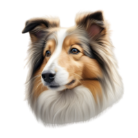 ai gerado cor lápis esboço do uma Shetland cão de guarda. gerado por ai. png