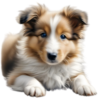 AI generated Color pencil sketch of a Shetland Sheepdog. Ai-generated. png