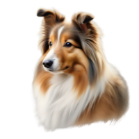 ai gerado cor lápis esboço do uma Shetland cão de guarda. gerado por ai. png