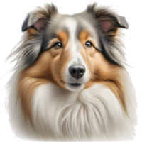 ai généré Couleur crayon esquisser de une shetland chien de berger. ai-généré. png