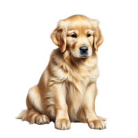 ai generiert Farbe Bleistift skizzieren von ein golden Retriever. KI-generiert. png