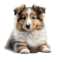 AI generated Color pencil sketch of a Shetland Sheepdog. Ai-generated. png