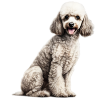 AI generated Color pencil sketch of a Poodle. Ai-generated. png