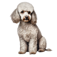 AI generated Color pencil sketch of a Poodle. Ai-generated. png