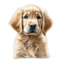 ai generiert Farbe Bleistift skizzieren von ein golden Retriever. KI-generiert. png