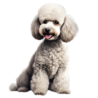 AI generated Color pencil sketch of a Poodle. Ai-generated. png