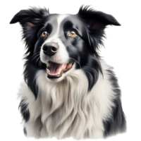 AI generated Color pencil sketch of a Border Collie. Ai-generated. png