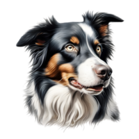 AI generated Color pencil sketch of a Border Collie. Ai-generated. png