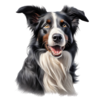 AI generated Color pencil sketch of a Border Collie. Ai-generated. png