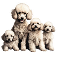 AI generated Color pencil sketch of a Poodle. Ai-generated. png