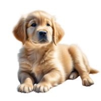 AI generated Color pencil sketch of a Golden Retriever. Ai-generated. png