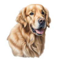 ai generiert Farbe Bleistift skizzieren von ein golden Retriever. KI-generiert. png