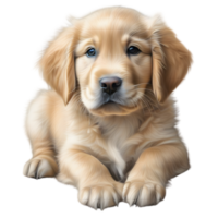 AI generated Color pencil sketch of a Golden Retriever. Ai-generated. png