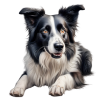 AI generated Color pencil sketch of a Border Collie. Ai-generated. png