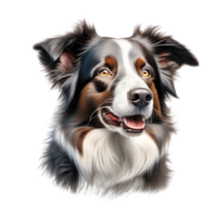 ai generato colore matita schizzo di un' confine collie. ai-generato. png