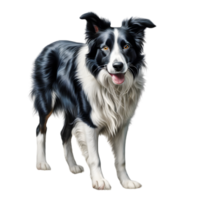 AI generated Color pencil sketch of a Border Collie. Ai-generated. png