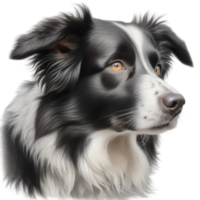 AI generated Color pencil sketch of a Border Collie. Ai-generated. png