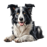 AI generated Color pencil sketch of a Border Collie. Ai-generated. png