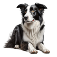 ai generato colore matita schizzo di un' confine collie. ai-generato. png