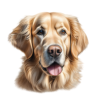 ai generiert Farbe Bleistift skizzieren von ein golden Retriever. KI-generiert. png