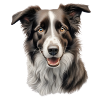 AI generated Color pencil sketch of a Border Collie. Ai-generated. png