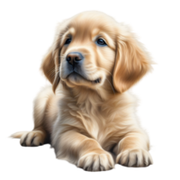 ai generiert Farbe Bleistift skizzieren von ein golden Retriever. KI-generiert. png